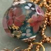 Pendentif perle  florale en verre filé **VENDU** – Image 2