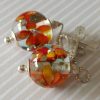 Boucles d'oreilles perles de verre filé sur chaînette argent 925**VENDU**