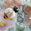 Perle pendentif forme "lentille" verre filé au chalumeau ** – Image 4