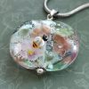 Perle pendentif forme "lentille" verre filé au chalumeau ** – Image 2