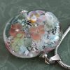 Perle pendentif forme "lentille" verre filé au chalumeau **
