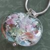 Perle pendentif forme "lentille" verre filé au chalumeau ** – Image 5