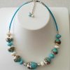 Collier multiperle ivoire et turquoise **CMP39** VENDU – Image 6