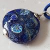 Perle pendentif forme "lentille" verre filé au chalumeau ** P263**