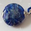 Perle pendentif forme "lentille" verre filé au chalumeau ** P263** – Image 3