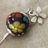 Fibule-broche-pic à chapeau Perles de verre filé**E4**