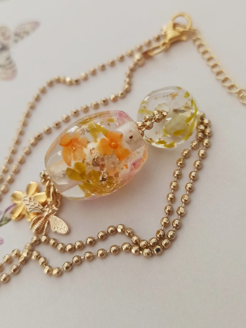 Perles florales, forme "tonneau" et "donut"- verre filé au chalumeau **P272**