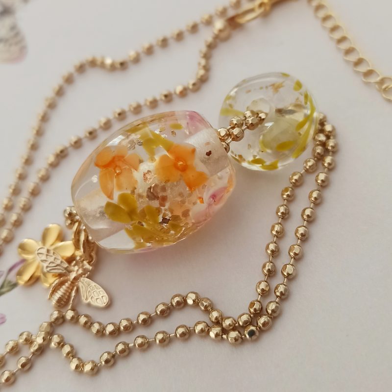 Perles florales, forme "tonneau" et "donut"- verre filé au chalumeau **P272**