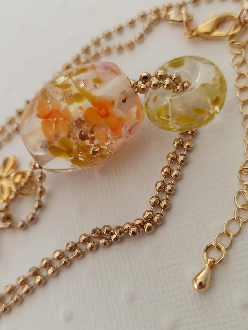 Perles florales, forme "tonneau" et "donut"- verre filé au chalumeau **P272** – Image 2