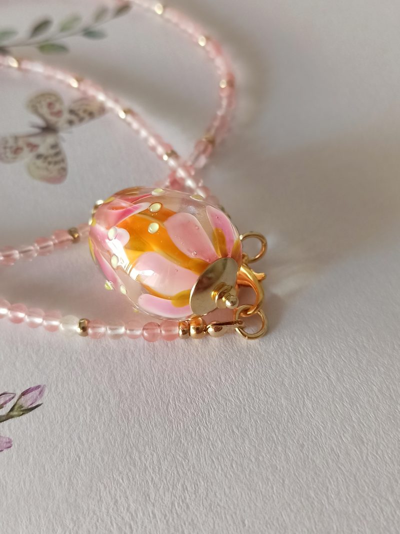 Pendentif perle en verre filé de forme "goutte"**P269" – Image 4