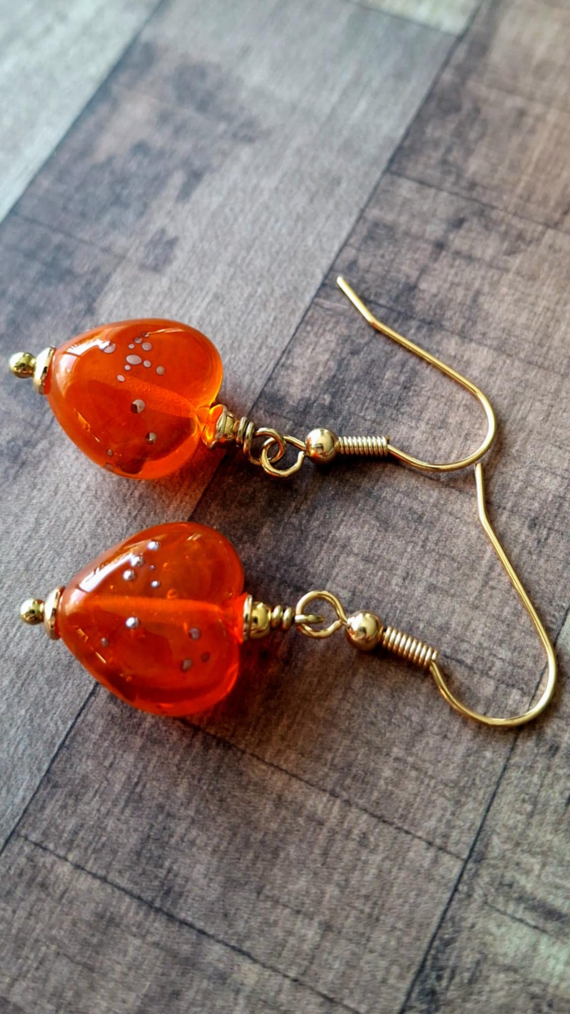 Boucles d'oreilles perles de verre filé au chalumeau **BO139** – Image 3