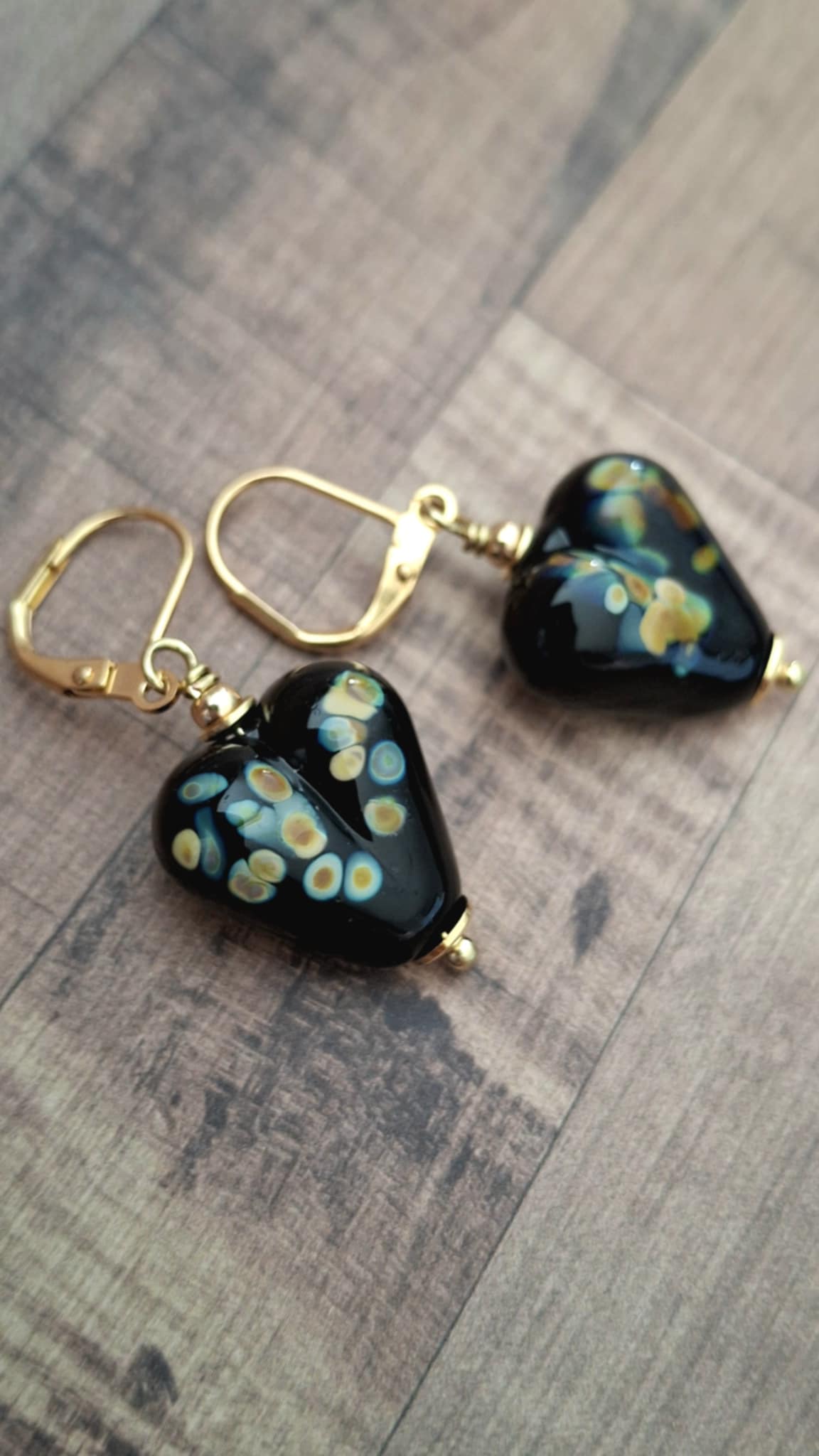 Boucles d'oreilles perles de verre filé au chalumeau **BO143** – Image 2