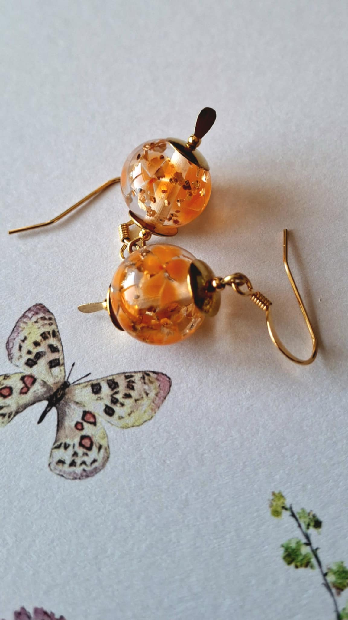 Boucles d'oreilles perles de verre filé au chalumeau **BO140** – Image 4