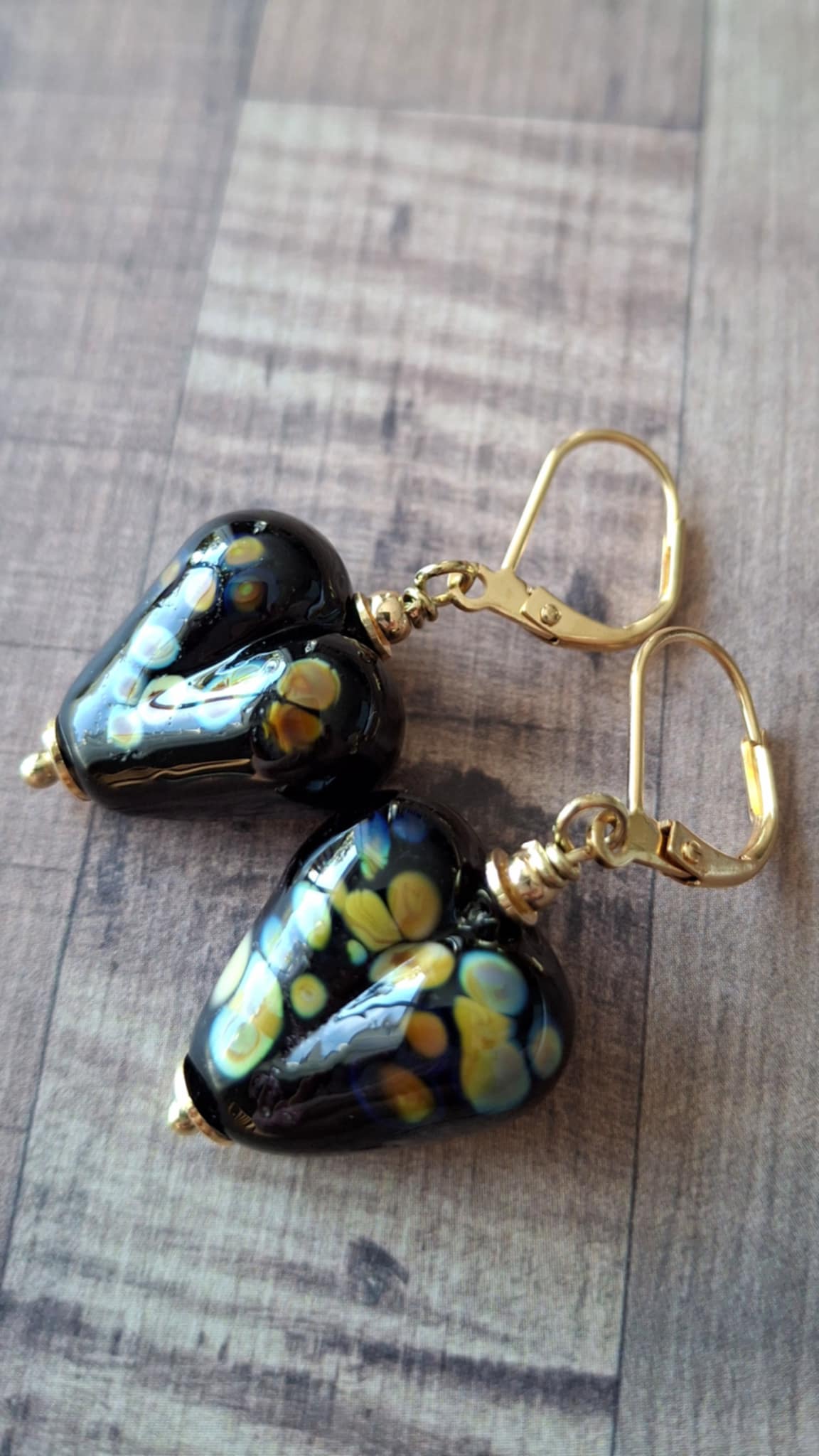 Boucles d'oreilles perles de verre filé au chalumeau **BO143** – Image 4