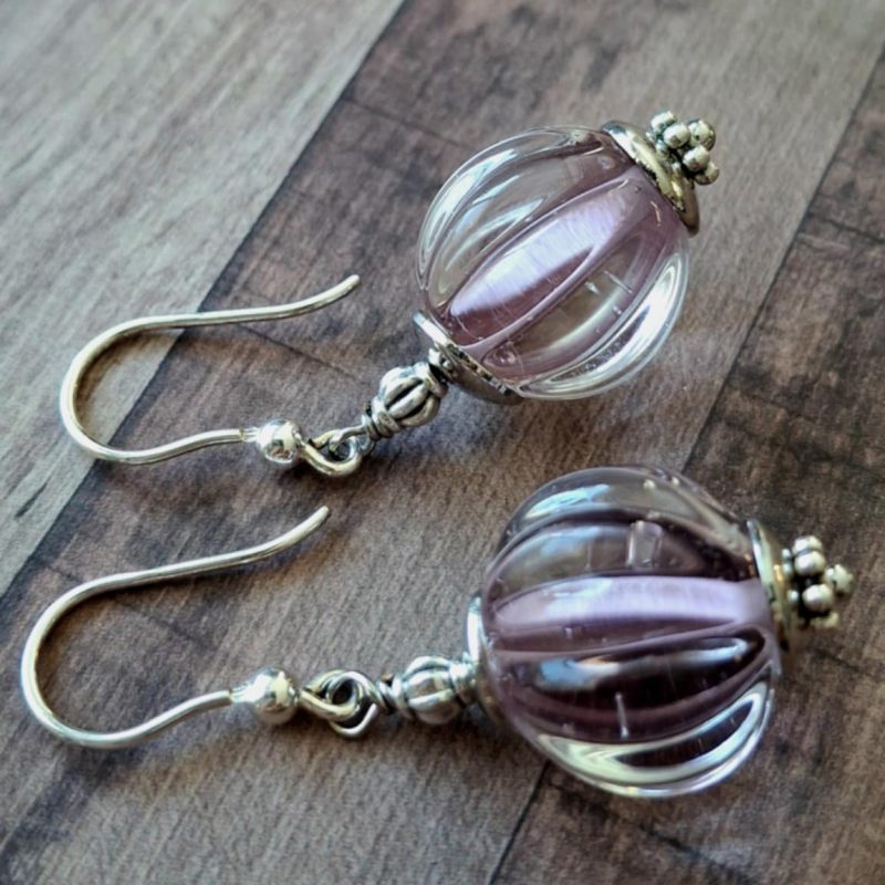 Boucles d'oreilles perles de verre filé au chalumeau **BO148**