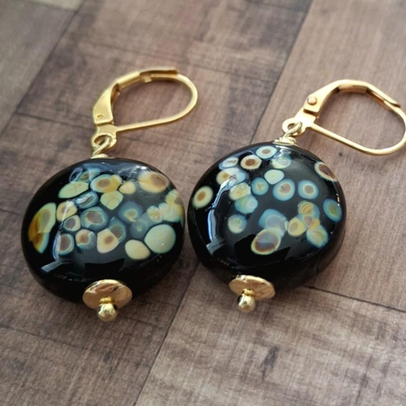 Boucles d'oreilles perles de verre filé au chalumeau **BO142**