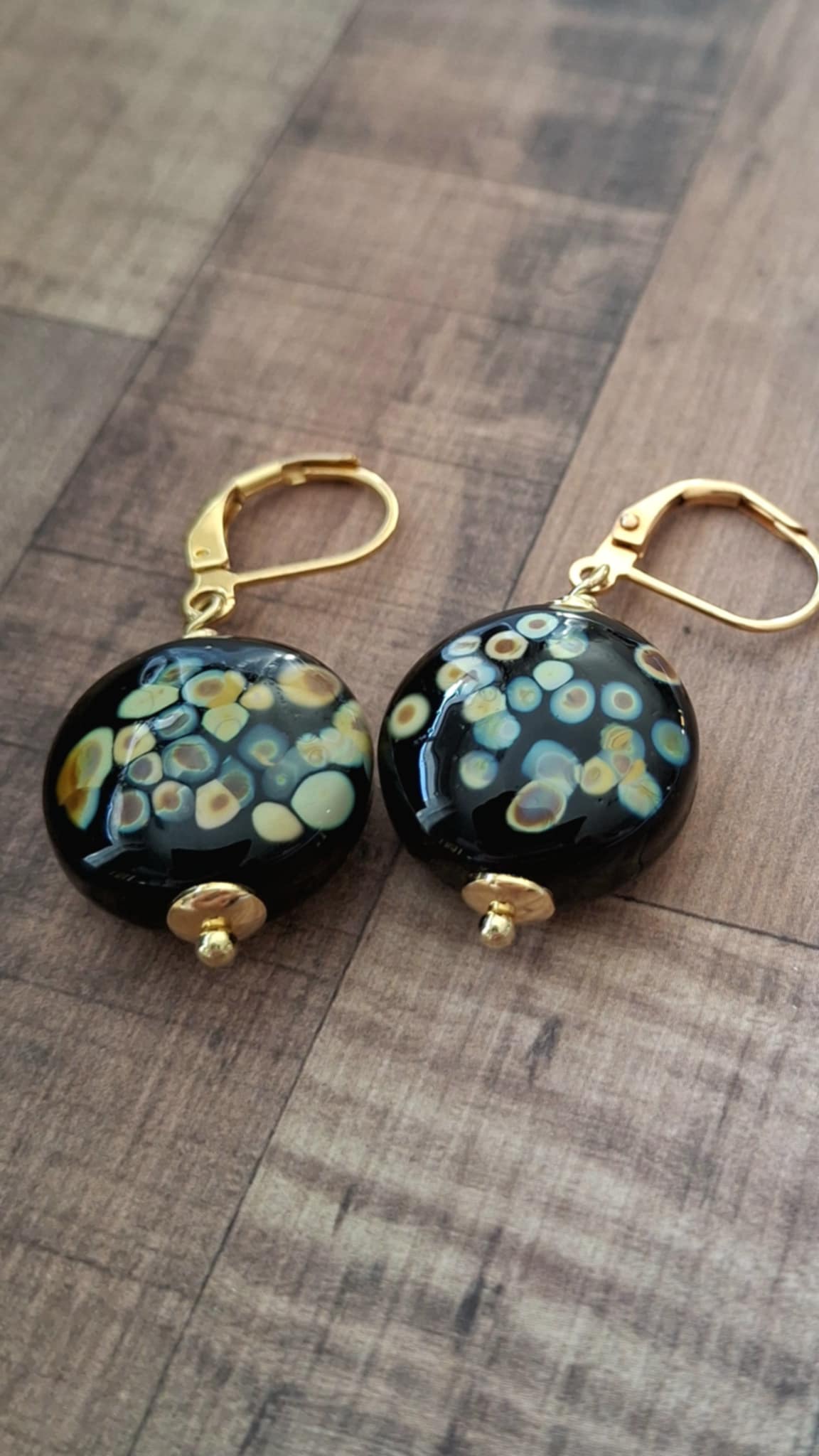 Boucles d'oreilles perles de verre filé au chalumeau **BO142**