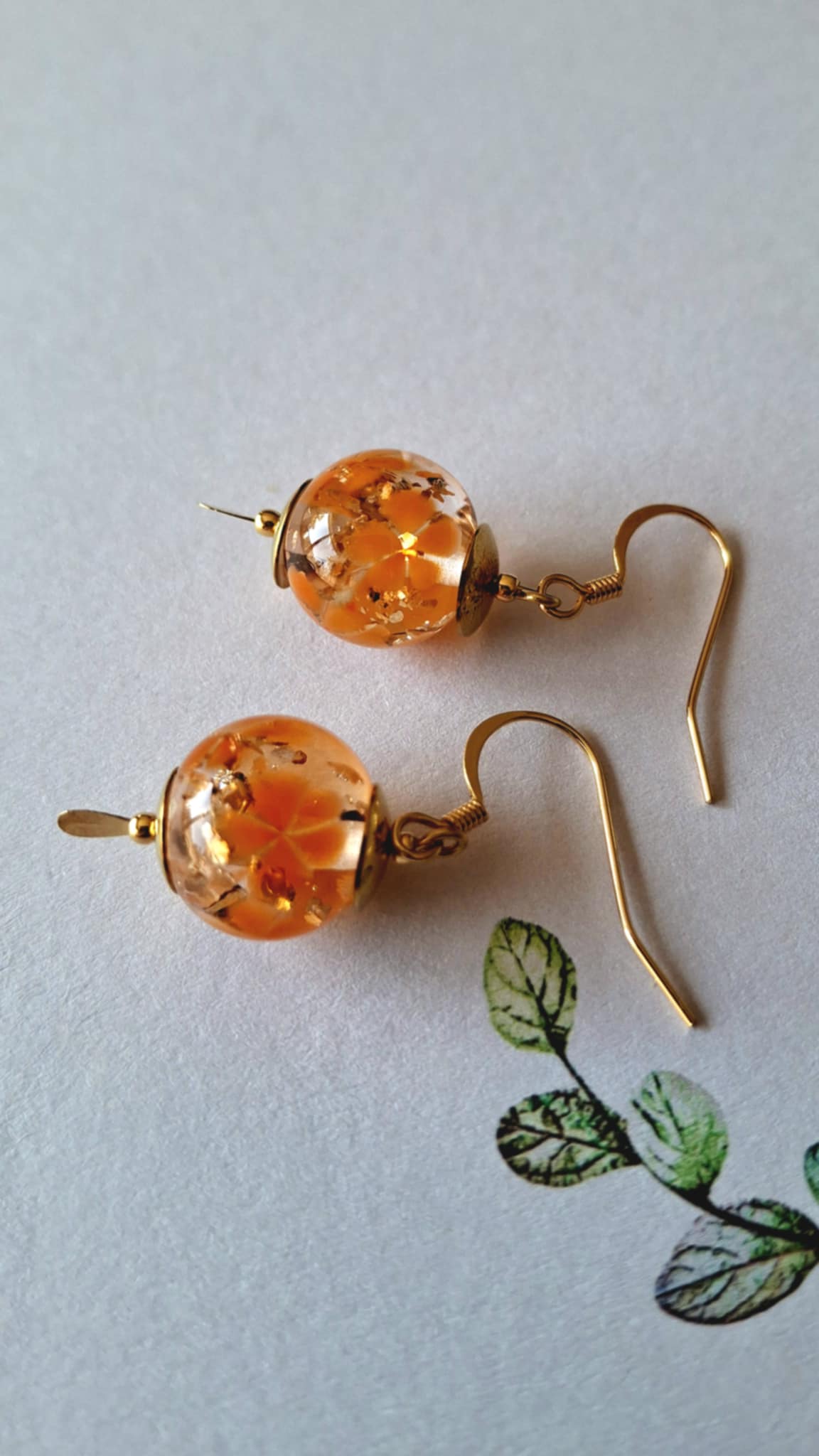 Boucles d'oreilles perles de verre filé au chalumeau **BO140**