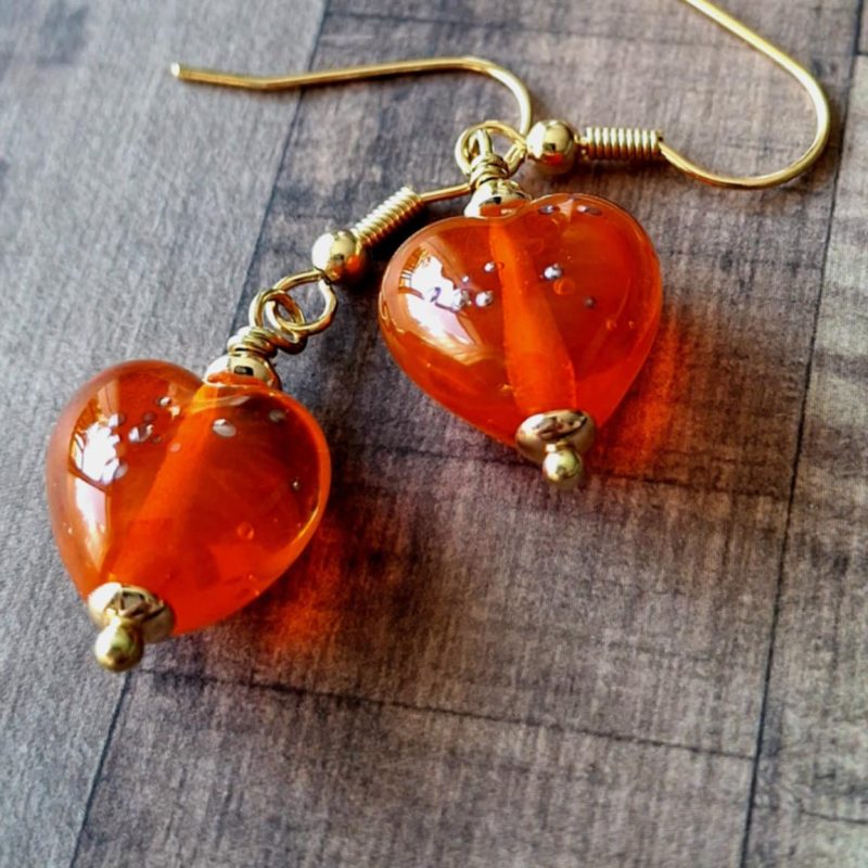 Boucles d'oreilles perles de verre filé au chalumeau **BO139**