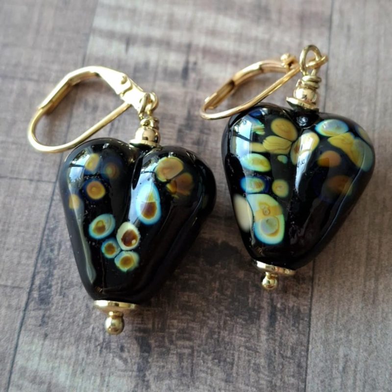 Boucles d'oreilles perles de verre filé au chalumeau **BO143**