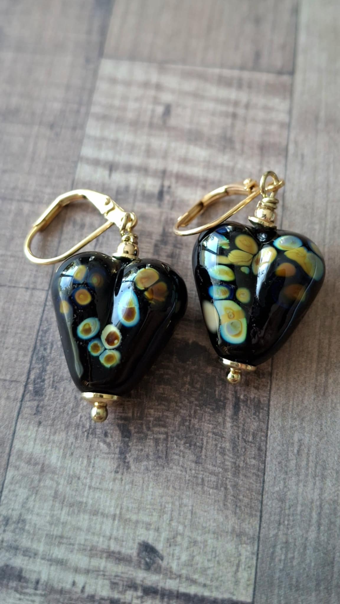 Boucles d'oreilles perles de verre filé au chalumeau **BO143**